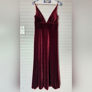 Jenny Yoo Mari Dark Berry Velvet Dress, sz4
